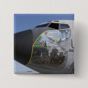 A KC-135 Stratotankerdisplaying patriotic nose 2 Inch Square Button