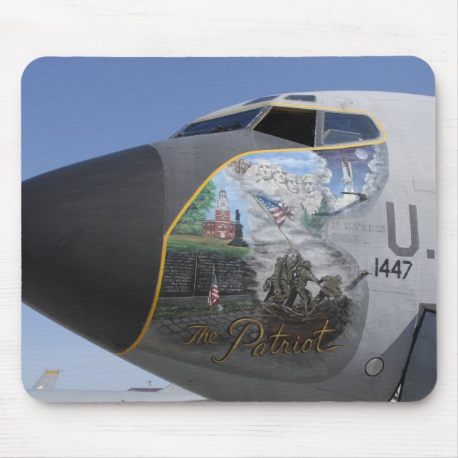 A KC-135 Stratotankerdisplaying patriotic nose Mouse Pad (Front)