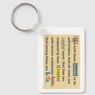 A keychain with a declaration.