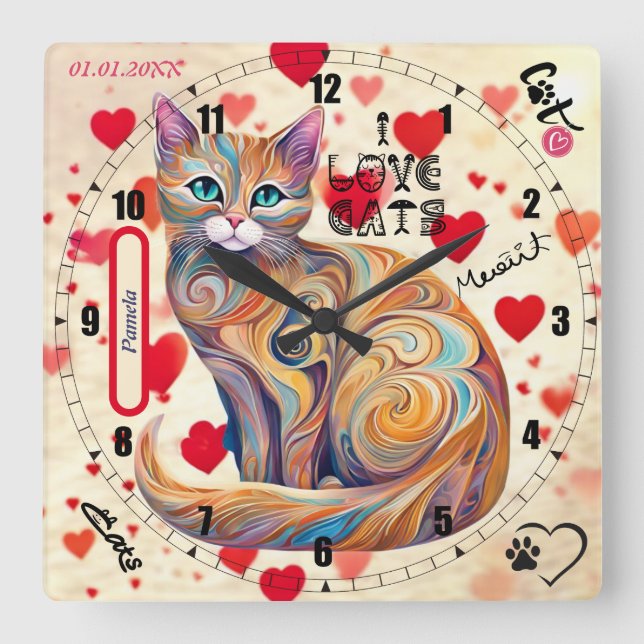 A Kids' Customizable Cat Clock (Front)