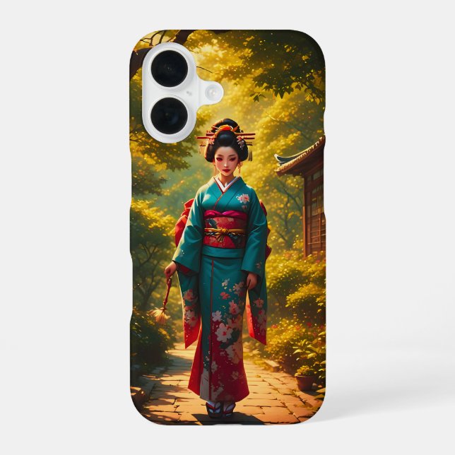 A Kimono's Radiance iPhone 16 Case (Back)