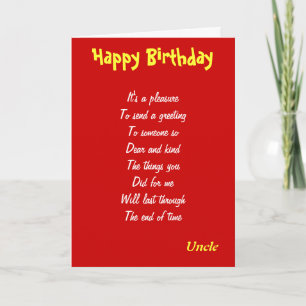 A kind uncle birthday cards