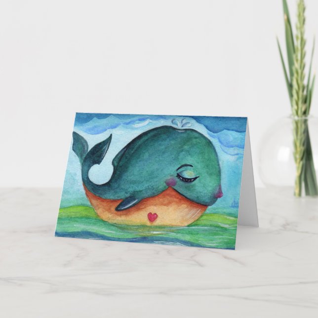 "A Kindly Little Whale" Card (Front)