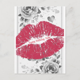 A Kiss For You on a Happy Birthday Postcard