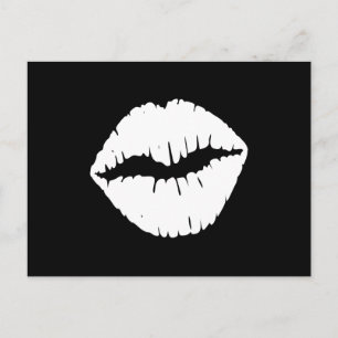 A Kiss in Black and White Postcard