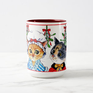 A kiss under the mistletoe Two-Tone coffee mug
