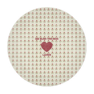 A Kitchen Prayer Decorative Glass Cutting Board