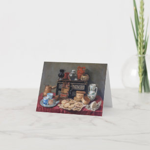 A Kitchen Tableau: Bowl, Cup & Bread Still Life Note Card