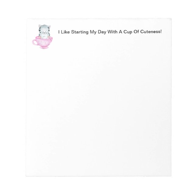 A Kitten Of Cuteness Notepad (Front)