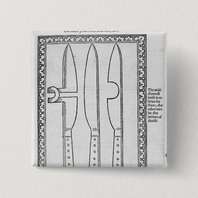 A Knife Trick 2 Inch Square Button (Front)