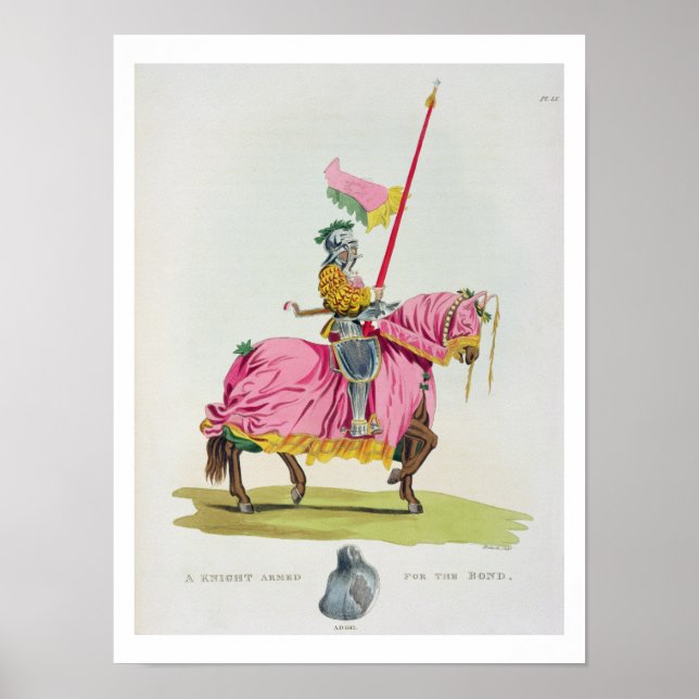 A Knight Armed for the Bond, 1512, engraved by W. Poster (Front)