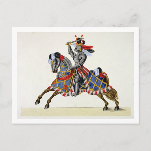 A knight at a tournament, plate from 'A History of Postcard (Front)