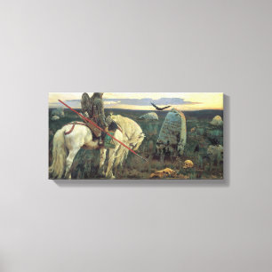 A Knight at the Crossroads (by Viktor Vasnetsov) Canvas Print