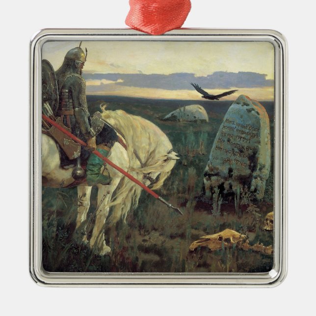 A Knight at the Crossroads Metal Ornament (Front)