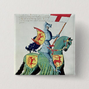 A Knight Carrying the Arms of Verona 2 Inch Square Button