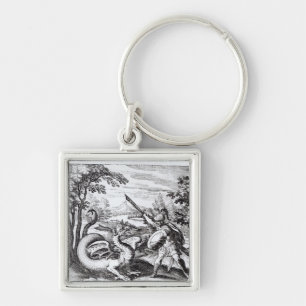 A knight defeating 'Rot' Keychain