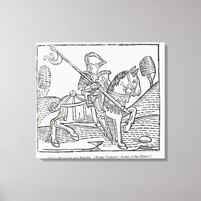 A Knight, from Caxton's 'Game of the Chess' Canvas Print (Front)