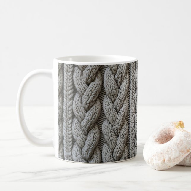 A knitted fabric mug (With Donut)