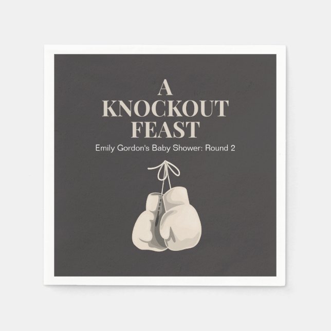 A Knockout Feast Boxing Theme Paper Napkins (Front)