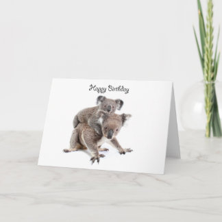 A koala happy birthday card