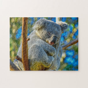 A Koala sleeping peacefully in a tree Jigsaw Puzzle