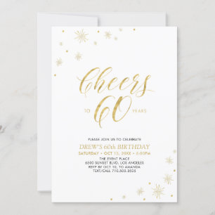 À la 60   Or  Moderne Invitation pour 60e annivers