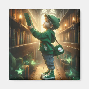 À la bibliothèque - Aimant vert