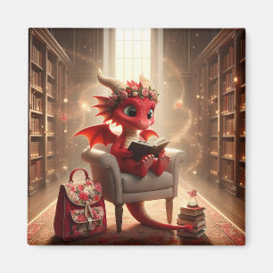 À la bibliothèque - Red Dragon Magnet