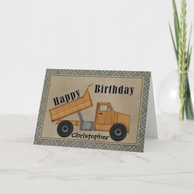 À la carte d'anniversaire de camion à benne (Devant)