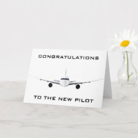 À LA CARTE DE FÉLICITATIONS "NOUVEAU PILOTE"