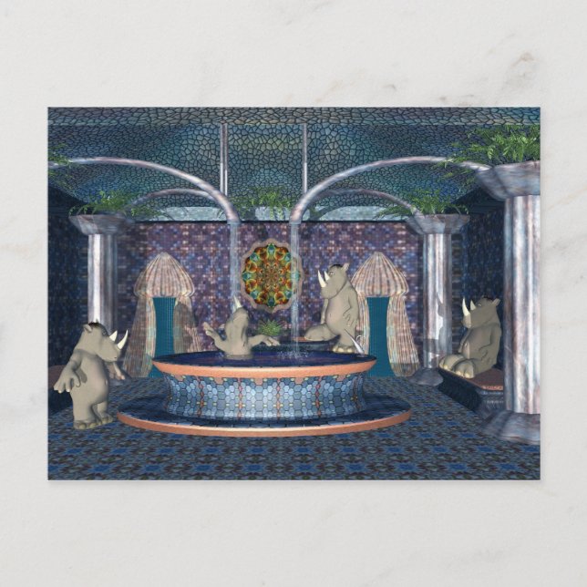 À la carte postale de spa de rhinocéros (Devant)