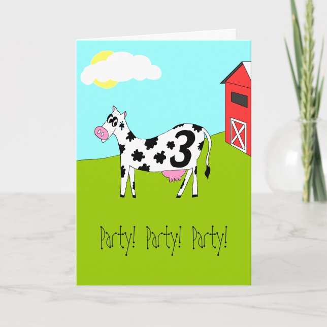 À la ferme - Invitation de la fête du troisième an (Devant)