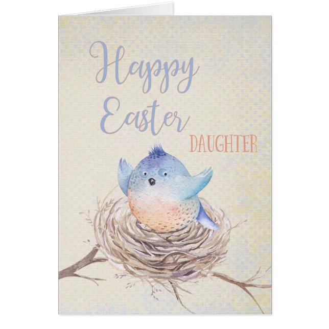 À la fille, Joyeux Oiseau Bleu de Pâques dans le n (Devant)