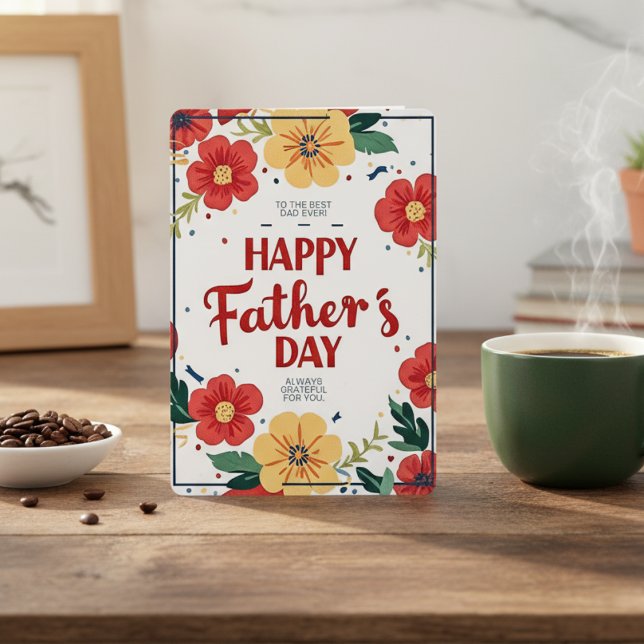 À la meilleure carte de Fête des pères florale pap (To The Best Dad Ever Floral Father's Day Card)