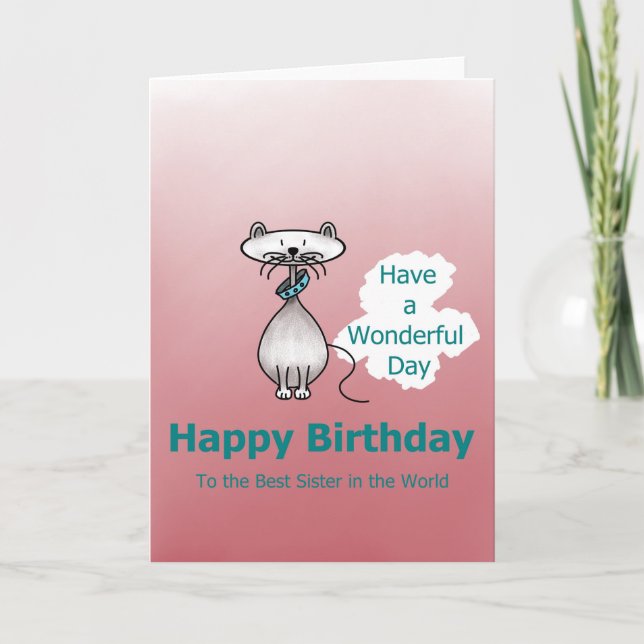 À la meilleure soeur de la carte d'anniversaire mo (Devant)