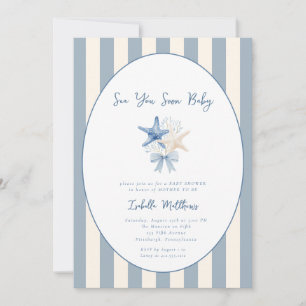 À la mer bientôt bébé Invitation à la baby shower