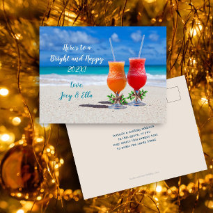 À la nouvelle année Carte postale de boissons de p