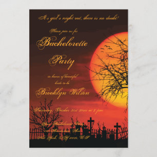 À la nuit Halloween Bachelorette fêtes Invitations