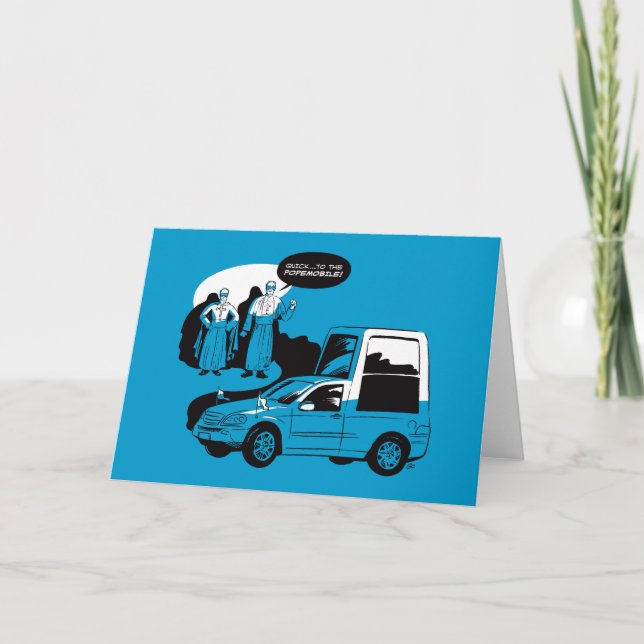 À la papamobile ! Carte de voeux (Devant)