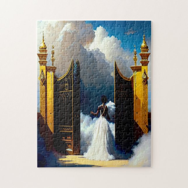À la porte du Ciel Black Christian Art Puzzle (Vertical)
