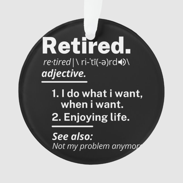 à la retraite. définition drôle de retraite (devant)