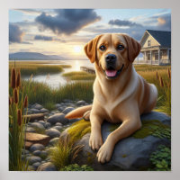 A Labrador Retriever Resting in the Country