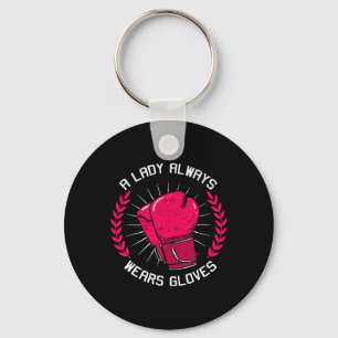 A Lady Always Wears Gloves Boxing Girl Boxer Train Keychain