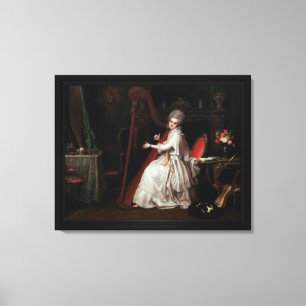 A Lady Playing on the Harp by Richard Cosway Canvas Print