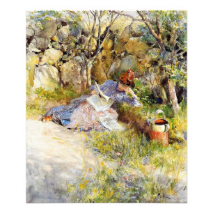 A Lady Reading a Newspaper Photo Print