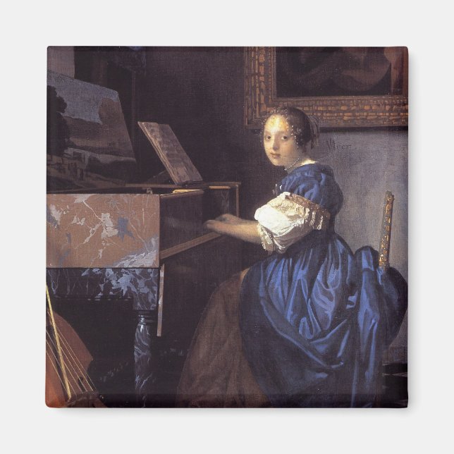 A Lady Seated at the Virginal Magnet (Front)
