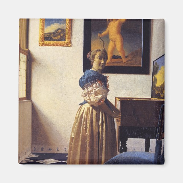 A Lady Standing at the Virginal Magnet (Front)