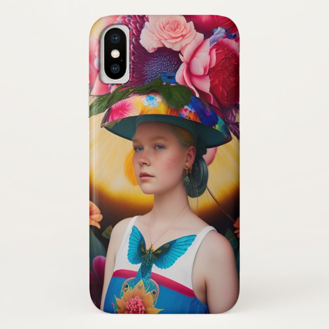 A lady with a floral sun hat Case-Mate iPhone case (Back)