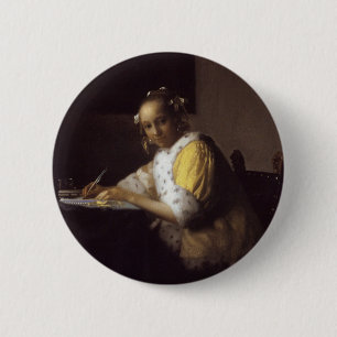 A Lady Writing 2 Inch Round Button