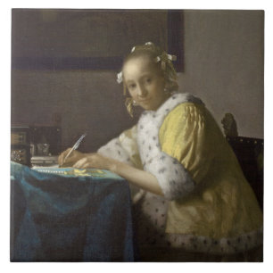 A Lady Writing, c. 1665 (oil on canvas) Tile